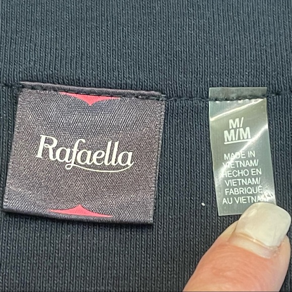 NWOT RAFAELLA Classy Black Long Sleeve Open Cotton Sweater Size M - Picture 7 of 11